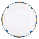 Hand-painted Herend Princess Victoria Blue Service Plate in fine porcelain, 11in D, on a white background