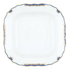 Hand-painted Herend Princess Victoria Blue Square Fruit Dish in fine porcelain, 11in SQ, on a white background