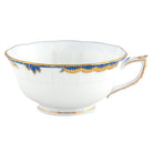 Hand-painted Herend Princess Victoria Blue Tea Cup Cup & Saucer Set in fine porcelain, on a white background