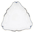 Hand-painted Herend Princess Victoria Blue Triangle Dish in fine porcelain, 9.5in L, on a white background