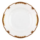 Hand-painted Herend Princess Victoria Brown Dessert Plate in fine porcelain, 8.25in D, on a white background