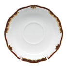 Hand-painted Herend Princess Victoria Brown Tea Saucer in fine porcelain, 6in D, on a white background