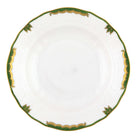 Hand-painted Herend Princess Victoria Dark Green Dessert Plate in fine porcelain, 8.25in D, on a white background