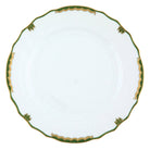 Hand-painted Herend Princess Victoria Dark Green Dinner Plate in fine porcelain, 10.5in D, on a white background