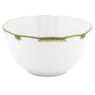 Hand-painted Herend Princess Victoria Dark Green Round Bowl in fine porcelain, (3.5 PT) 7.5in D, on a white background
