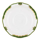 Hand-painted Herend Princess Victoria Dark Green Tea Saucer Cup & Saucer Set in fine porcelain, 6in D, on a white background