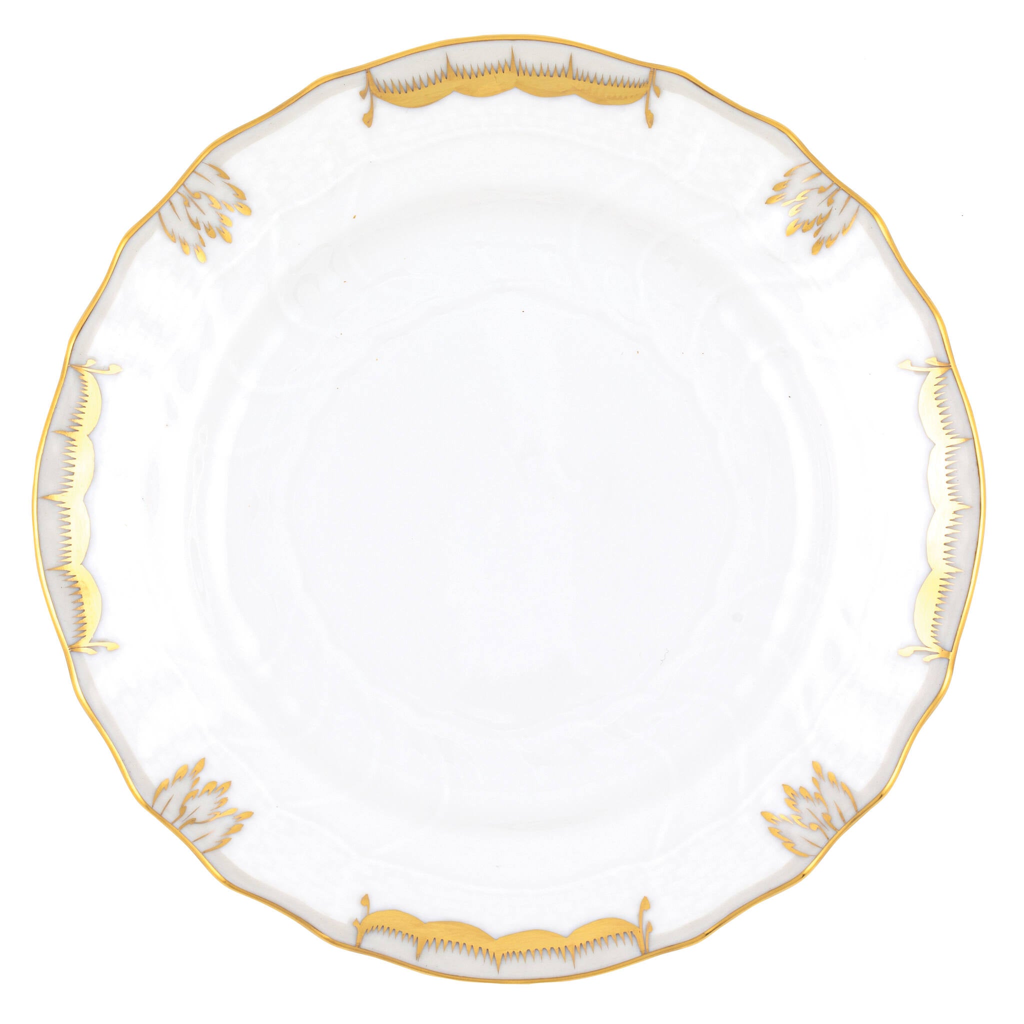 Hand-painted Herend Princess Victoria Gray Bread and Butter Plate in fine porcelain, 6in D, on a white background