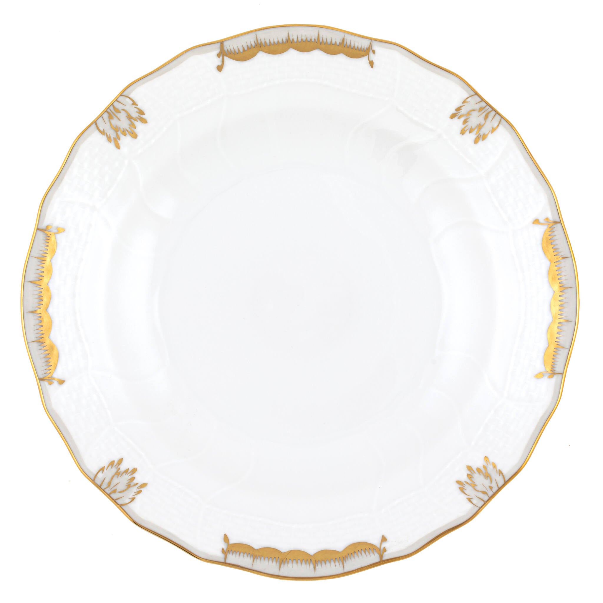 Hand-painted Herend Princess Victoria Gray Dessert Plate in fine porcelain, 8.25in D, on a white background