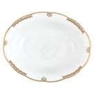 Hand-painted Herend Princess Victoria Gray Oval Vegetable Dish Serving Bowl in fine porcelain, 10in L X 8in W, on a white background