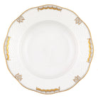 Hand-painted Herend Princess Victoria Gray Rim Soup Plate Soup Plates & Rimmed Soup Bowl in fine porcelain, 8in D, on a white background