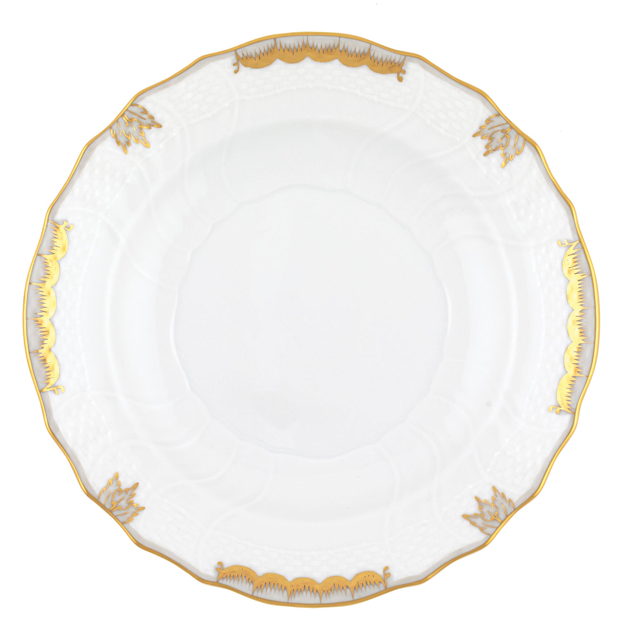 Hand-painted Herend Princess Victoria Gray Salad Plate in fine porcelain, 7.5in D, on a white background