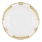 Hand-painted Herend Princess Victoria Gray Tea Saucer Cup & Saucer Set in fine porcelain, 6in D, on a white background
