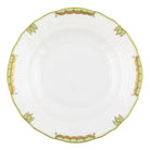 Hand-painted Herend Princess Victoria Green Dessert Plate in fine porcelain, 8.25in D, on a white background