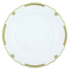 Hand-painted Herend Princess Victoria Green Dinner Plate in fine porcelain, 10.5in D, on a white background