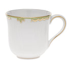 Hand-painted Herend Princess Victoria Green Mug in fine porcelain, (10 OZ) 3.5in H, on a white background