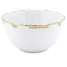 Hand-painted Herend Princess Victoria Green Round Bowl in fine porcelain, (3.5 PT) 7.5in D, on a white background