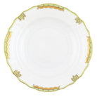 Hand-painted Herend Princess Victoria Green Salad Plate in fine porcelain, 7.5in D, on a white background