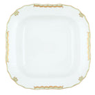 Hand-painted Herend Princess Victoria Green Square Fruit Dish in fine porcelain, 11in SQ, on a white background