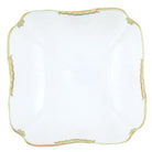 Hand-painted Herend Princess Victoria Green Square Salad Bowl in fine porcelain, 10in SQ, on a white background