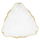 Hand-painted Herend Princess Victoria Green Triangle Dish in fine porcelain, 9.5in L, on a white background