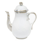 Hand-painted Herend Princess Victoria Light Blue Coffee Pot with Rose Coffeepot in fine porcelain, (36 OZ) 8.5in H, on a white background