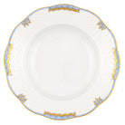 Hand-painted Herend Princess Victoria Light Blue Rim Soup Plate Soup Plates & Rimmed Soup Bowl in fine porcelain, 8in D, on a white background