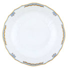 Hand-painted Herend Princess Victoria Light Blue Scalloped Dinner Bowl in fine porcelain, 8in D X 2in H, on a white background