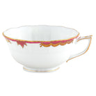Hand-painted Herend Princess Victoria Pink Tea Cup Cup & Saucer Set in fine porcelain, on a white background