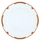 Hand-painted Herend Princess Victoria Rust Dinner Plate in fine porcelain, 10.5in D, on a white background