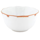 Hand-painted Herend Princess Victoria Rust Round Bowl in fine porcelain, (3.5 PT) 7.5in D, on a white background