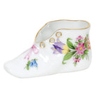 Hand-painted Herend Printemps Baby Shoe Baby Keepsake in fine porcelain, 4.5in L X 2.75in H, on a white background