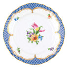 Hand-painted Herend Printemps Blue Border Bread and Butter Plate in fine porcelain, 6in D,, Motif 3, on a white background