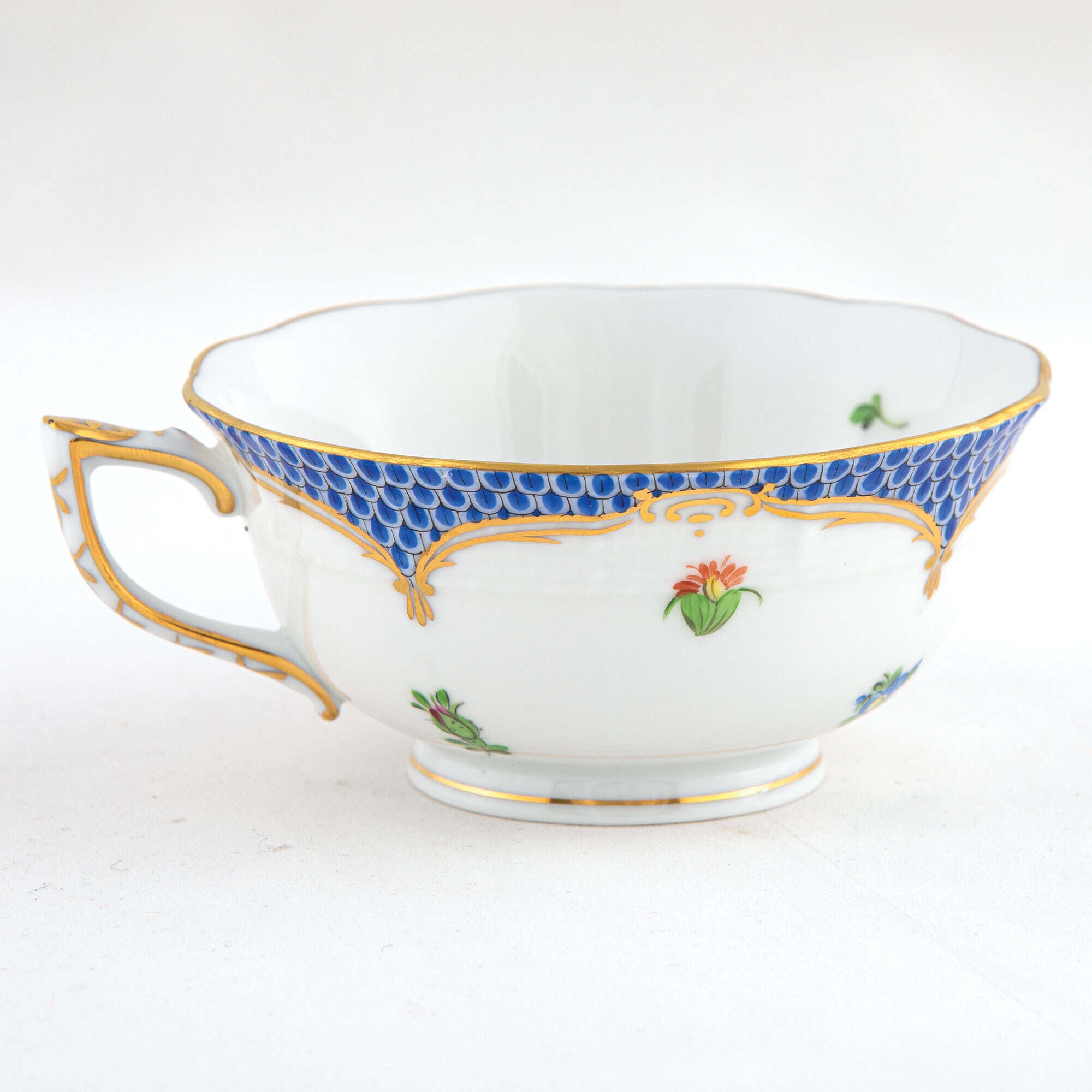 Herend Printemps Blue Border Tea Cup Cup & Saucer Set — additional view