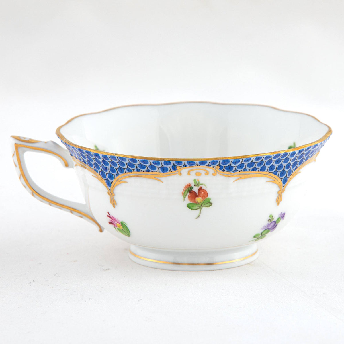 Herend Printemps Blue Border Tea Cup Cup & Saucer Set, alternate view
