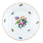 Hand-painted Herend Printemps Dessert Plate in fine porcelain, 8.25in D,, Motif 4, on a white background