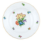 Hand-painted Herend Printemps Dessert Plate in fine porcelain, 8.25in D,, Motif 5, on a white background