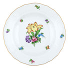 Hand-painted Herend Printemps Dessert Plate in fine porcelain, 8.25in D,, Motif 6, on a white background