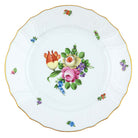 Hand-painted Herend Printemps Dinner Plate in fine porcelain, 10.5in D,, Motif 1, on a white background