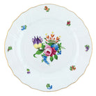 Hand-painted Herend Printemps Dinner Plate in fine porcelain, 10.5in D,, Motif 4, on a white background