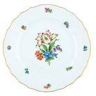 Hand-painted Herend Printemps Dinner Plate in fine porcelain, 10.5in D,, Motif 5, on a white background