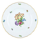Hand-painted Herend Printemps Dinner Plate in fine porcelain, 10.5in D,, Motif 6, on a white background
