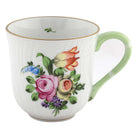 Hand-painted Herend Printemps Mug - Motif 01 in fine porcelain, (10 OZ) 3.5in H, on a white background