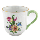 Hand-painted Herend Printemps Mug - Motif 03 in fine porcelain, (10 OZ) 3.5in H, on a white background