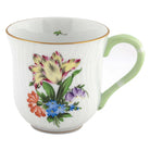 Hand-painted Herend Printemps Mug - Motif 05 in fine porcelain, (10 OZ) 3.5in H, on a white background