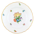Hand-painted Herend Printemps Salad Plate in fine porcelain, 7.5in D,, Motif 5, on a white background