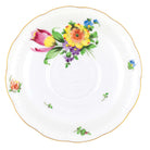 Hand-painted Herend Printemps Tea Saucer Cup & Saucer Set in fine porcelain, 6in D,, Motif 3, on a white background