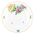 Hand-painted Herend Printemps Tea Saucer Cup & Saucer Set in fine porcelain, 6in D,, Motif 6, on a white background