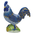 Proud Rooster Figurine in hand-painted Sapphire porcelain by Herend of Hungary