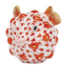 Rust fishnet Puffer Fish Figurine figurine, hand-painted Herend porcelain with 24k gold accents