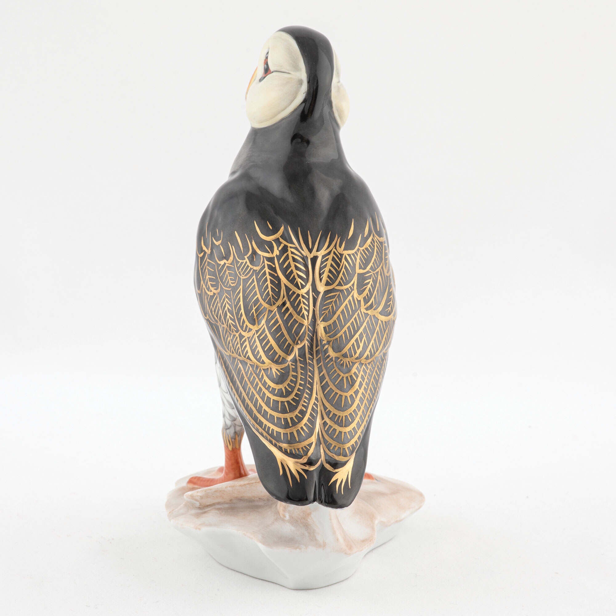 Herend Puffin on Rock Figurine — additional view
